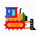 Bulldozer Excavator Vehicle Icon