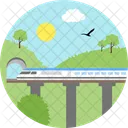 Bullet train in city  Icon