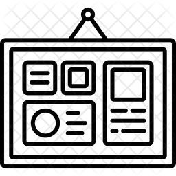 Bulletin Board Icon - Download in Line Style