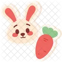 Bunny And Carrot Happy Easter Easter Icon