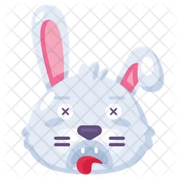 Bunny dead reaction Emoji Icon