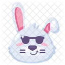 Bunny Emoji Smiling And Wearing Sunglasses Icon
