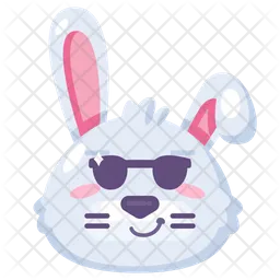 Bunny emoji smiling and wearing sunglasses Emoji Icon