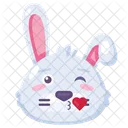 Bunny Kiss With Heart Expression Icon
