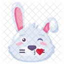 Bunny kiss with heart expression  Icon