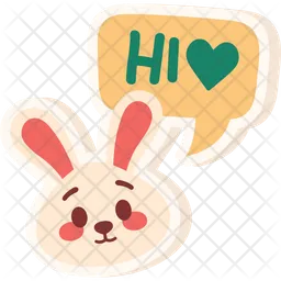Bunny Say Hi  Icon