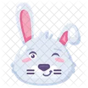 Bunny Winking Cute Emoji Icon