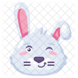 Bunny winking cute emoji Emoji Icon