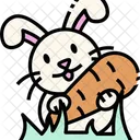 Bunny With Carrot  Icon