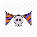Bunting Colored Outline Halloween Entertainment Icon