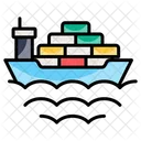 Buque De Cargabarco De Carga Icono