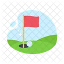 Buraco de bandeira de golfe  Ícone