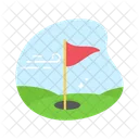 Buraco de bandeira de golfe  Ícone