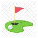 Buraco de bandeira de golfe  Ícone