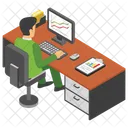 Bureau Des Employes Table Des Employes Lieu De Travail Icon