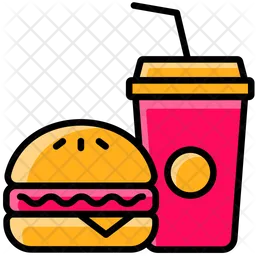 Burger And Cola Drink  Icon