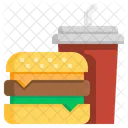 Burger And Cold Drink Burger Food Icon