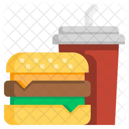Burger And Cold Drink  Icon