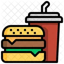 Burger And Cold Drink  Icon