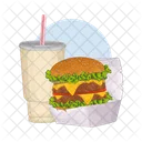 Burger Burger And Drink Fast Food Icon