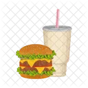 Burger And Drink Fast Food Junk Food Icon
