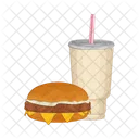 Burger Burger And Drink Fast Food Symbol