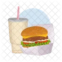 Burger And Drink Fast Food Junk Food Symbol