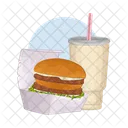 Burger Burger And Drink Fast Food Symbol