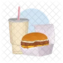 Burger Burger And Drink Fast Food Symbol