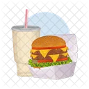 Burger Burger And Drink Fast Food Symbol