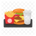 Burger and French fries with soda  Icon