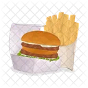 Burger And Fries Junk Food Fast Food Icono