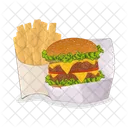 Burger Burger And Fries Junk Food Icono