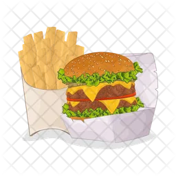 Burger and fries  Icon