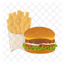 Burger And Fries Junk Food Fast Food Icon