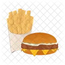 Burger And Fries Junk Food Fast Food Icon