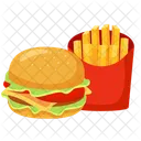 Burger And Fries Food Drink Icon