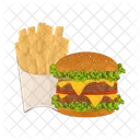 Burger Burger And Fries Junk Food Icon