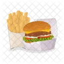 Burger And Fries Junk Food Fast Food Icon