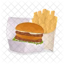 Burger And Fries Junk Food Fast Food Icon