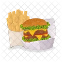 Burger Burger And Fries Junk Food Icon