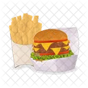 Burger Burger And Fries Junk Food Icon