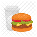 Burger and soda  Icon