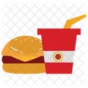 Burger Avec Boisson Fraiche Icon