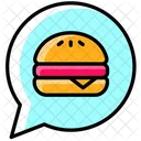 Burger bestellen im Chat  Symbol