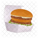 Burger Box Fast Food Burger Icon