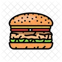 Dinde Burger Nourriture Icône
