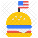 Burger Flag Burger Fast Food Icon