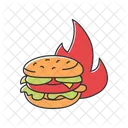 Burger im Feuer  Symbol