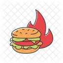 Burger in fire  Icon